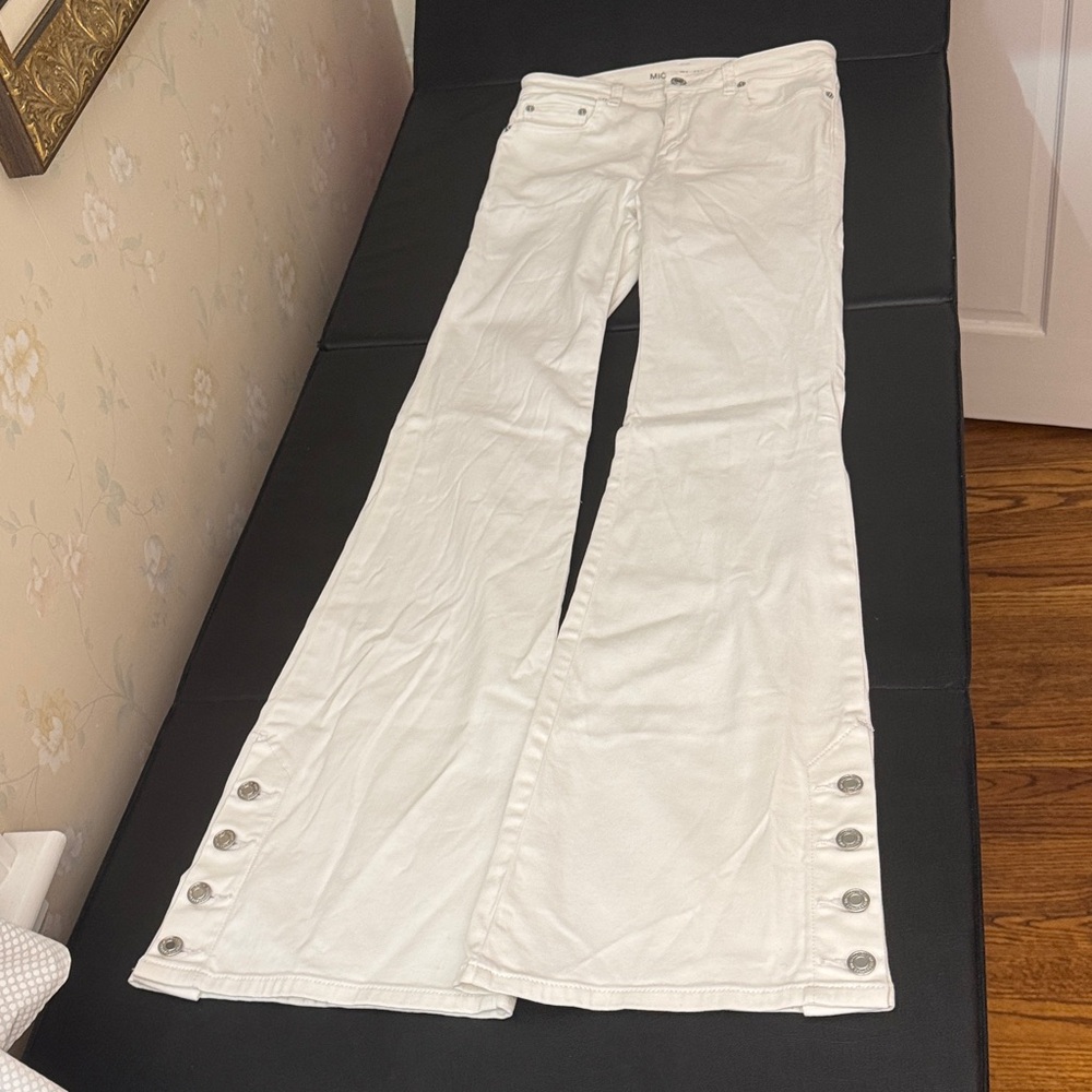 Super long ultra soft white stretch jeans